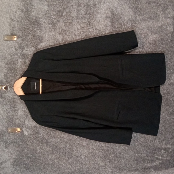 Madewell Trevi Drapey Blazer One Button True Black Womens Size 4 - Picture 4 of 13